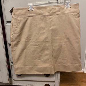 Khaki Straight Skirt with Pockets